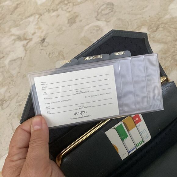 New Old Stock Buxton Lady Madison Long Wallet Grey Leather - Picture 9 of 14